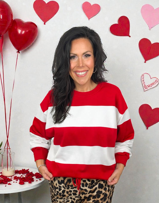 Colorblock Drop Shoulder Baggy Sweatshirt