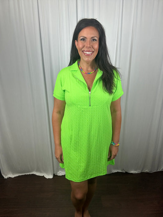 Ezra textured Zipper Dress