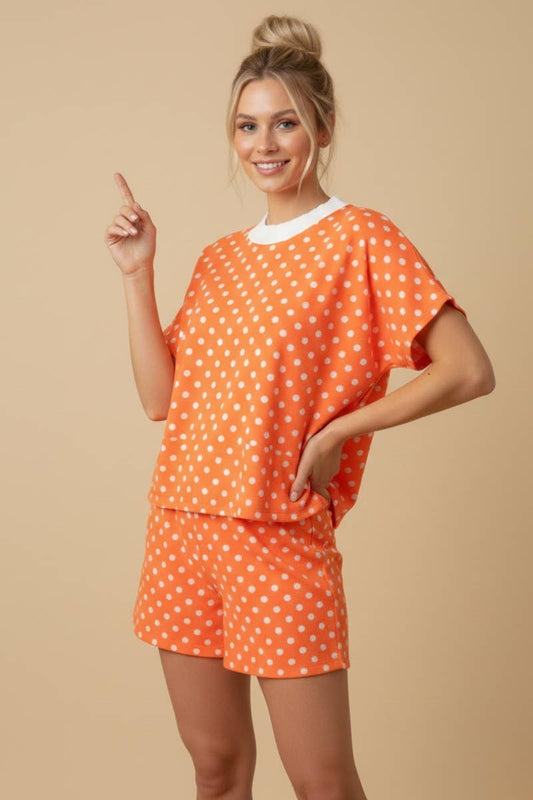 Polka-dot Top and Shorts Set