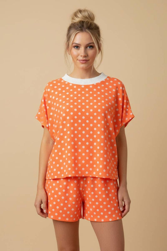 Polka-dot Top and Shorts Set