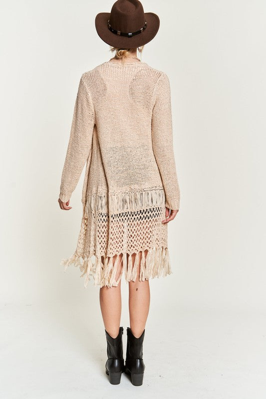 FRINGE KNIT CARDIGAN PLUS KRT1001