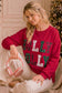 Holly Jolly Patchwork Graphic Holiday Sweatshirt