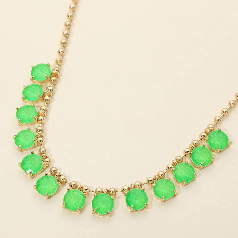 Cushion Teardrop Round Stone Link Evening Necklace
