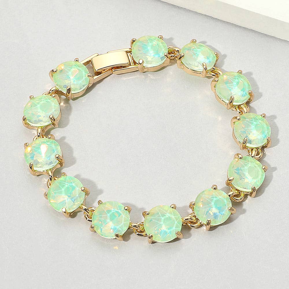 Round Stone Link Evening Bracelet