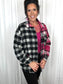 Black Plaid Colorblock Shacket