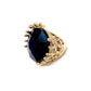 Metal Twig Detailed Round Stone Stretch Ring