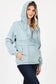 PLUS SIZE DENIM HOODIE HALF ZIPPER CLOSER