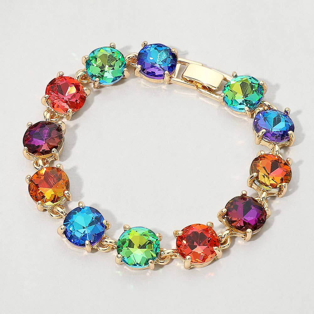 Round Stone Link Evening Bracelet