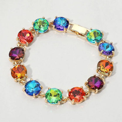 Round Stone Link Evening Bracelet