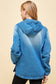 PLUS SIZE DENIM HOODIE HALF ZIPPER CLOSER