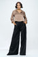 Plus Stretch Satin Pants Elastic Waist and Pockets