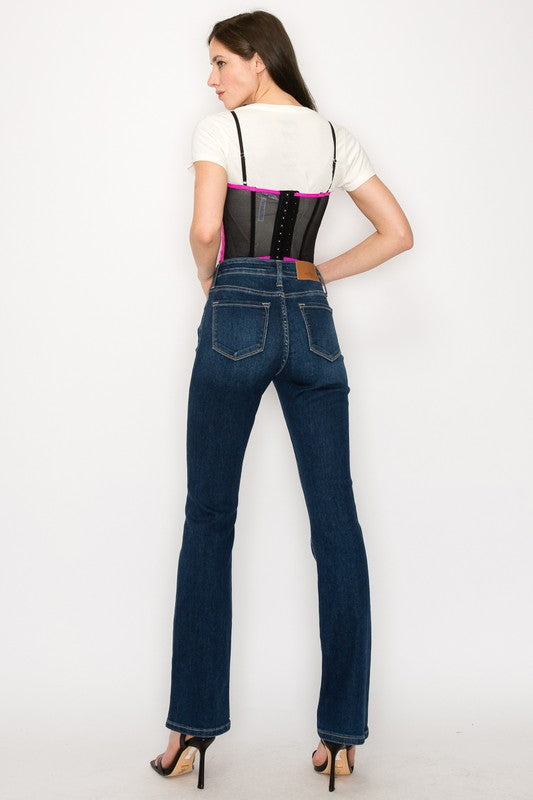 PLUS SIZE - HIGH RISE SKINNY BOOTCUT JEANS