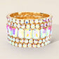 5PCS - Emerald Cut Round Stone Stretch Evening Bracelets