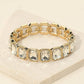 Rectangular Stone Frame Beaded Stretch Bracelet