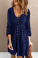 Women Button Up High Waist Long Sleeve Dress