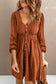 Women Button Up High Waist Long Sleeve Dress