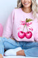 Cherry with Coquette Bow Graphic Fleece Sweatshirt