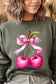 Cherry with Coquette Bow Graphic Fleece Sweatshirt