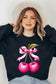 Cherry with Coquette Bow Graphic Fleece Sweatshirt