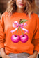 Cherry with Coquette Bow Graphic Fleece Sweatshirt