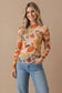 Pumpkin Mesh Semi Sheer Top