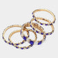 5PCS - Emerald Cut Round Stone Stretch Evening Bracelets