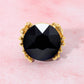 Metal Twig Detailed Round Stone Stretch Ring