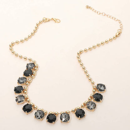 Cushion Teardrop Round Stone Link Evening Necklace