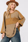 SAGE + FIG Star Applique Patch Exposed Seam Waffle Knit Top