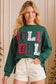 Holly Jolly Patchwork Graphic Holiday Sweatshirt