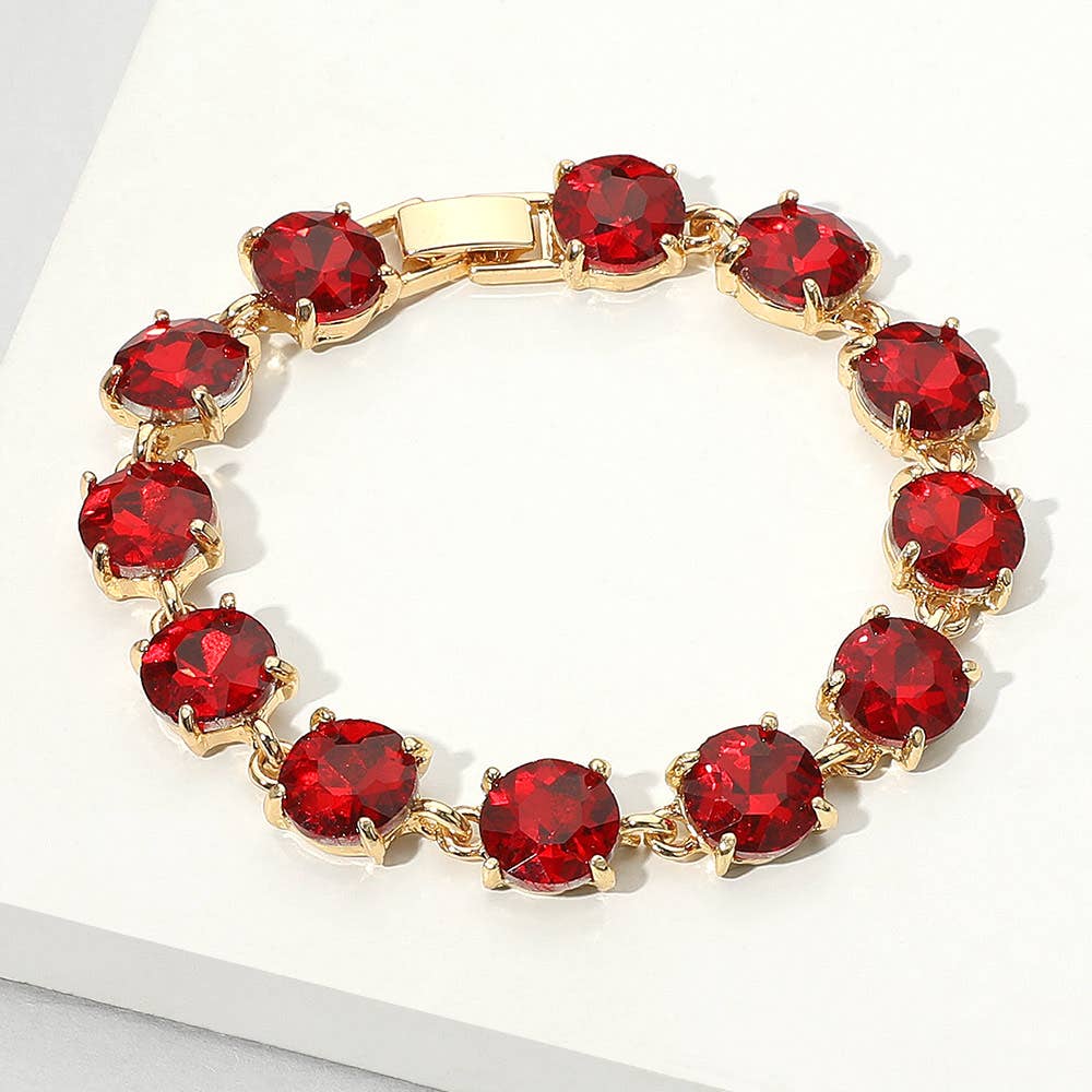 Round Stone Link Evening Bracelet