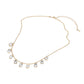 Rectangle Stone Cluster Station Beaded Chain Necklace