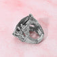 Metal Twig Detailed Round Stone Stretch Ring