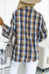 Women Plaid Pattern Asymmetric Buttons Shirt