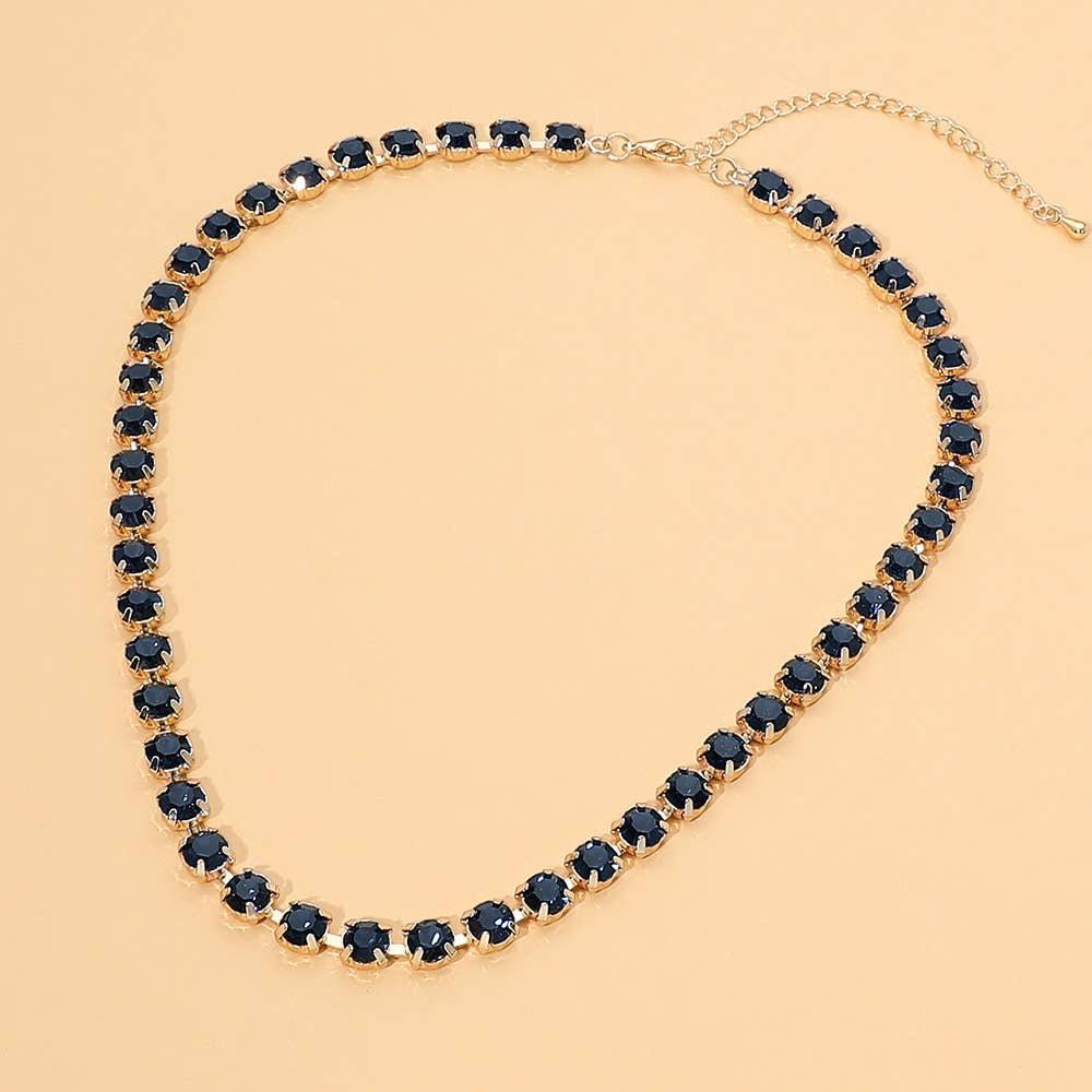Round Stone Link  Statement Necklace