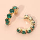 Faceted Round Stone Hoop Earrings