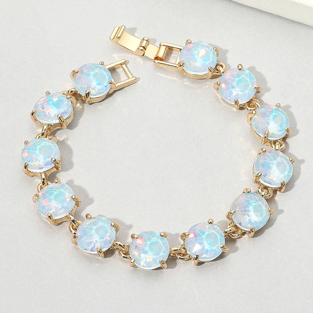 Round Stone Link Evening Bracelet