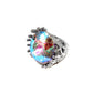 Metal Twig Detailed Round Stone Stretch Ring