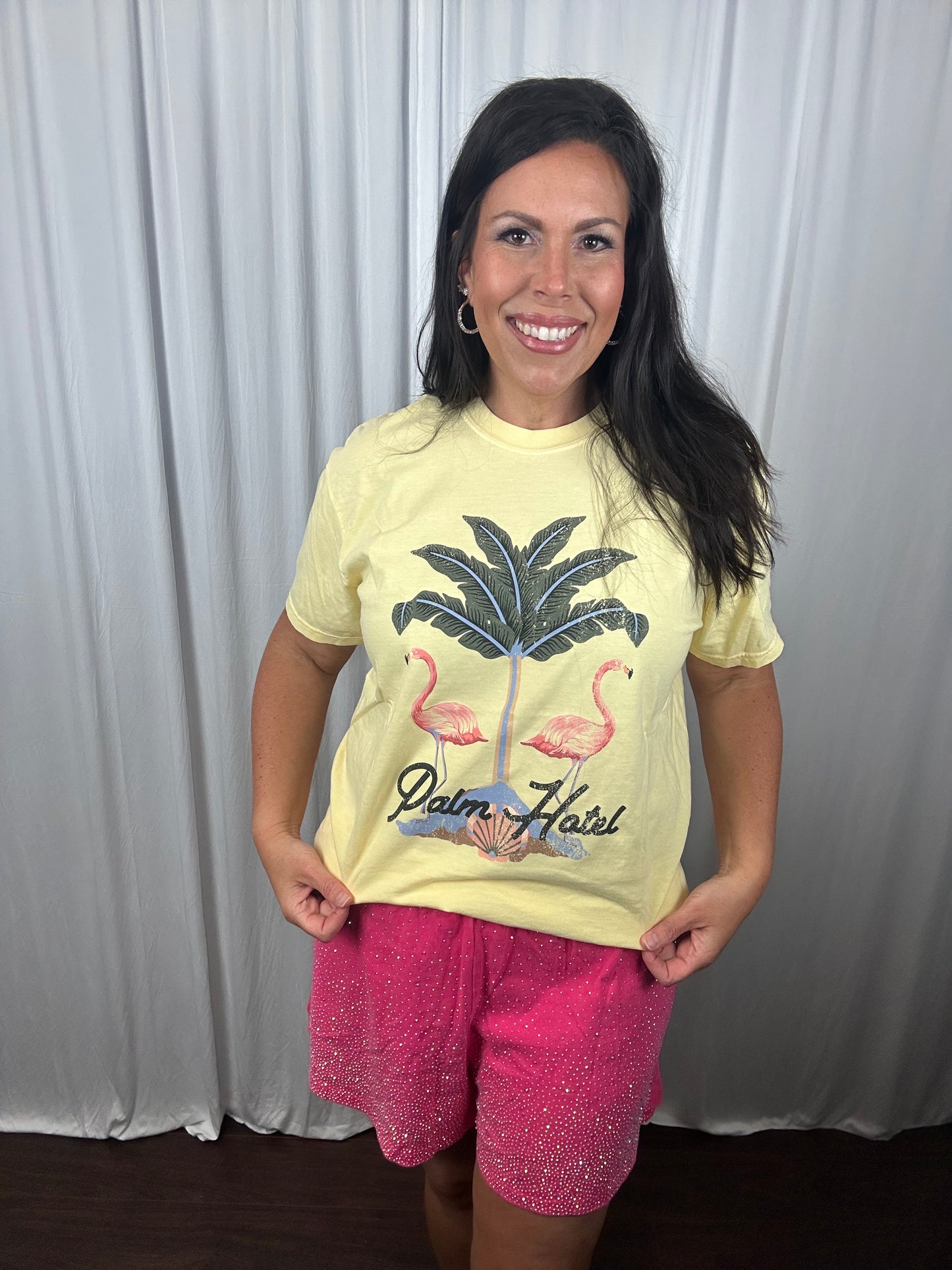 Palm Oasis Flamingo Graphic Tee | Summer Resort Style