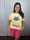 Palm Oasis Flamingo Graphic Tee | Summer Resort Style