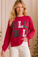 Holly Jolly Patchwork Graphic Holiday Sweatshirt