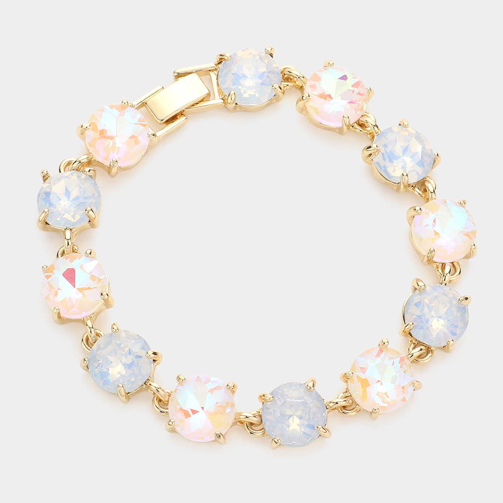 Round Stone Link Evening Bracelet
