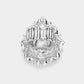 Teardrop Stone Centered Round Marquise Stone Trimmed Stretch Ring