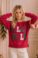 Holly Jolly Patchwork Graphic Holiday Sweatshirt