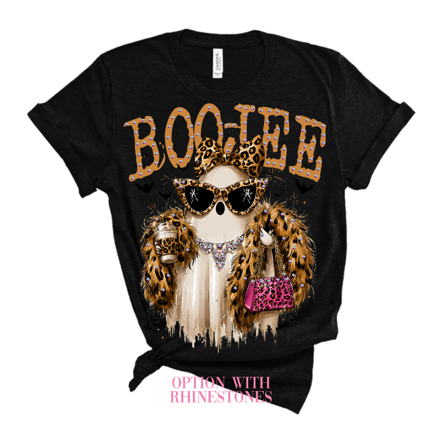 Boo-Jee Ghost Blingy Rhinestone Graphic Tee