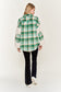 Multi plaid fuzzy sleeve jacket PLUS JJO1023P