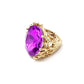 Metal Twig Detailed Round Stone Stretch Ring