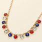 Cushion Teardrop Round Stone Link Evening Necklace