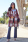 Double Take Full Size Plaid Button Up Lapel Collar Coat