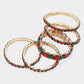 5PCS - Emerald Cut Round Stone Stretch Evening Bracelets
